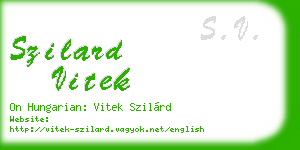 szilard vitek business card